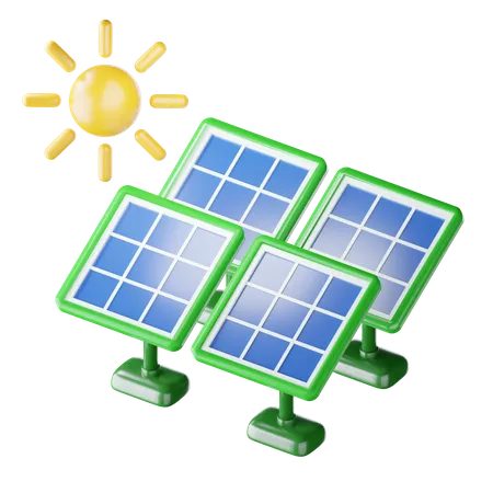 Énergie solaire  3D Icon