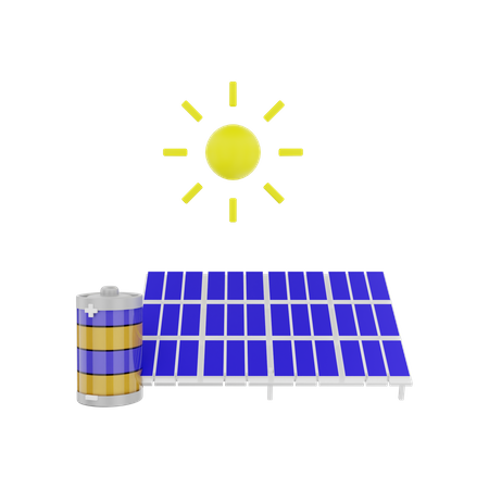 Énergie solaire renouvelable  3D Illustration