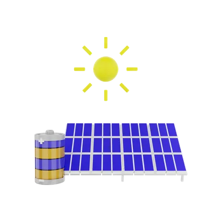 Énergie solaire renouvelable  3D Illustration