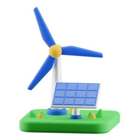 Énergie renouvelable  3D Icon