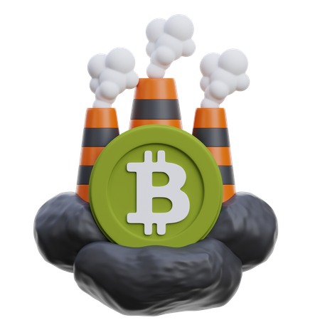 Energy Consumption Bitcoin Mining  3D Icon