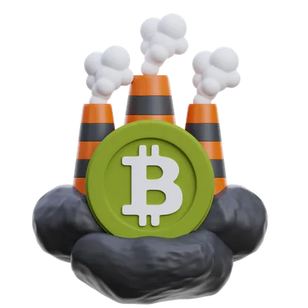 Energy Consumption Bitcoin Mining  3D Icon