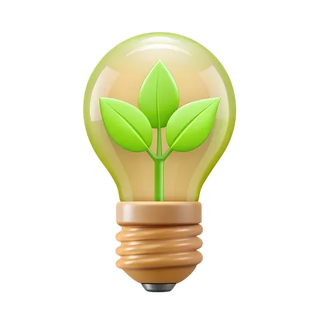 Energy Efficient Lightbulb  3D Icon