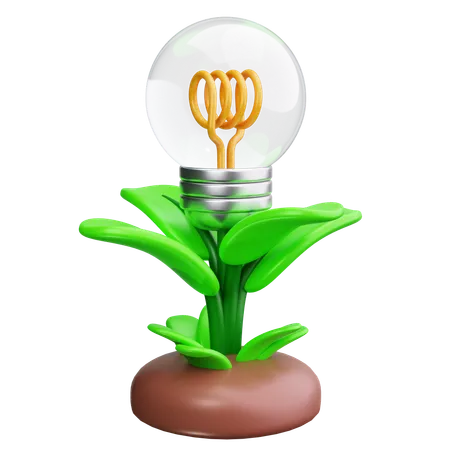 Energy Light Bulb  3D Icon