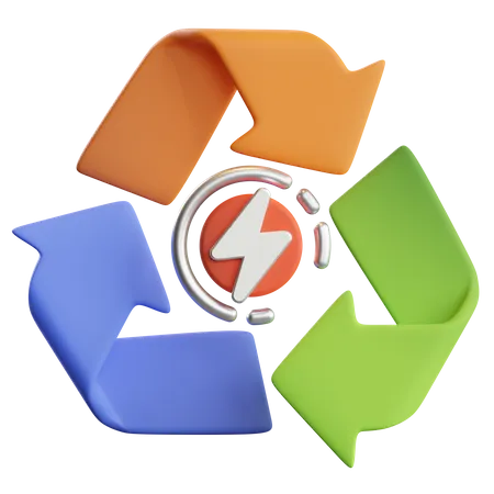 Energy Recycle 3D Icon