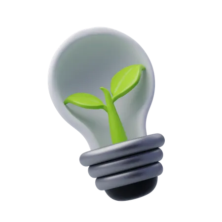 Energy Saving Light Bulb 3D Icon