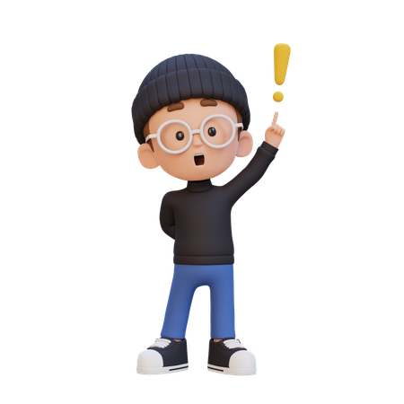 Enfant garçon ayant une idée  3D Icon