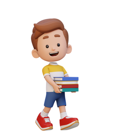 Enfant heureux tenant un livre  3D Icon