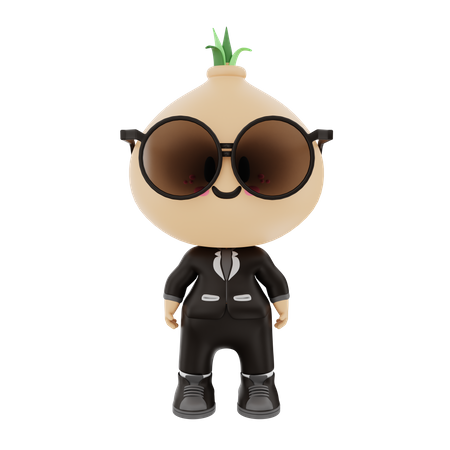 Enfant mignon, homme d'affaires portant des lunettes  3D Icon