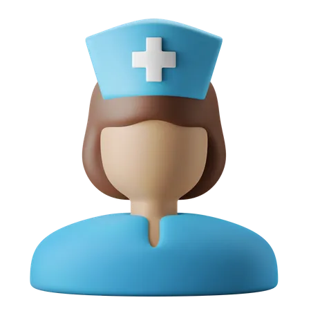 Icono De Avatar De Enfermera 3D Illustration