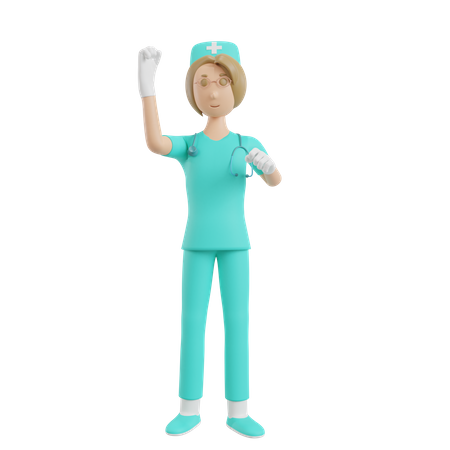 Enfermera llamando a alguien  3D Icon