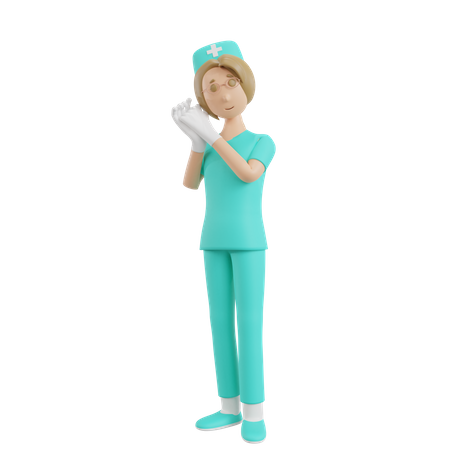 Enfermera mostrando gesto empático  3D Illustration