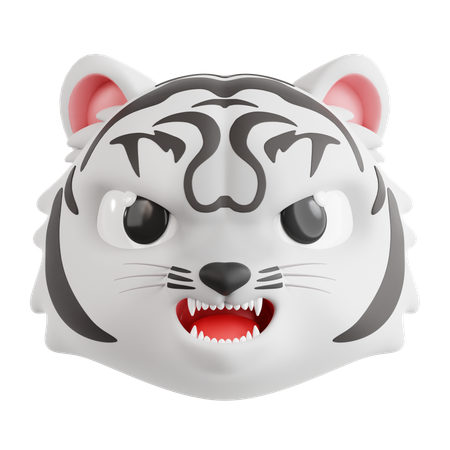 Enfurecer o tigre branco  3D Icon