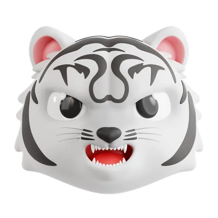 Enfurecer o tigre branco  3D Icon