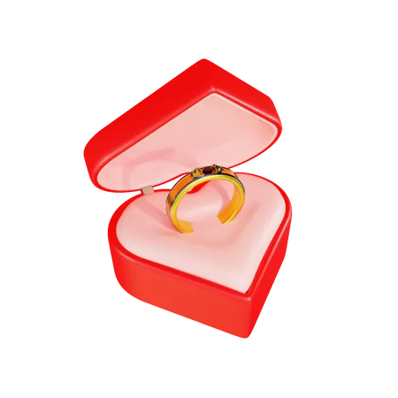 3 D Valentine Engagement Ring 3D Icon