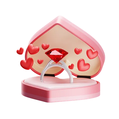 Engagement Ring Box  3D Icon