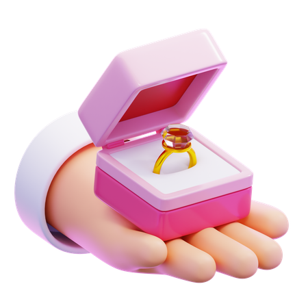 Engagement Ring Open Box  3D Icon