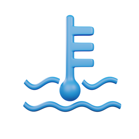 Engine Temperature Cool Warning Light  3D Icon