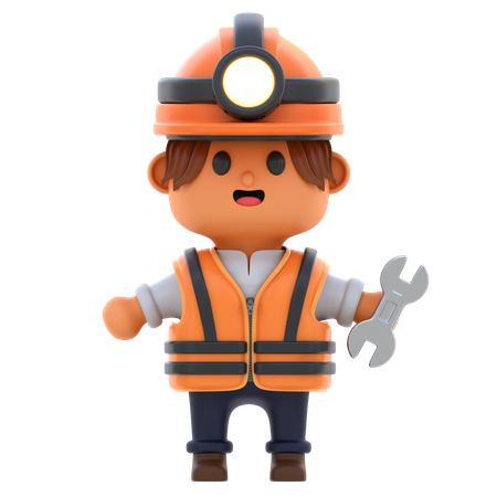 Engineer Character  3D Icon