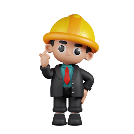 Engineer Giving Mini Love  3D Icon