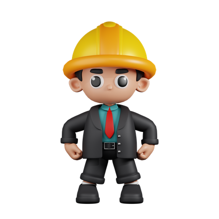 Engineer In Hero Stance  3D Icon