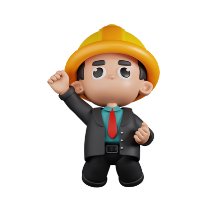 Engineer Jumping In The Air  3D Icon