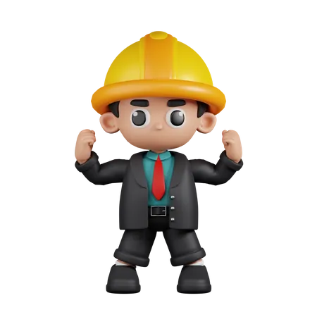 Engineer Looking Strong  3D Illustration