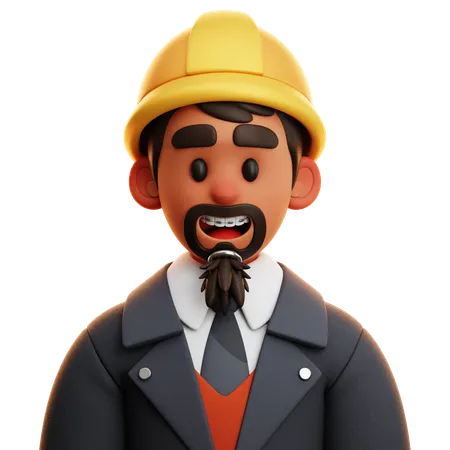 ENGINEER WITH BLACK SUIT  3D Icon