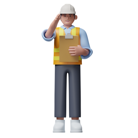 Engineer With Clipboard  3D Icon