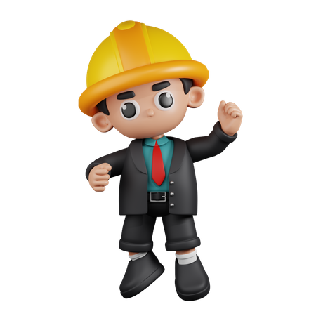 Engineer With Congrats  3D Illustration