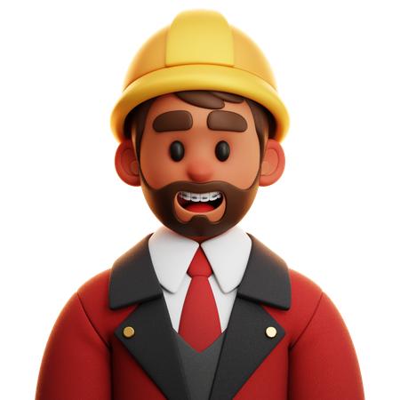 ENGINEER WITH RED SUIT  3D Icon