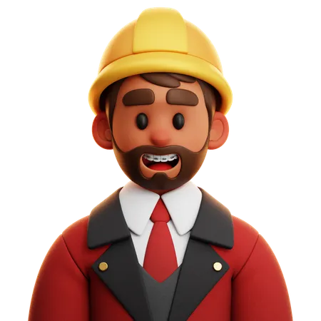 ENGINEER WITH RED SUIT  3D Icon