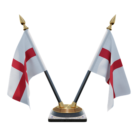 Doppelter Tischflaggenständer für England  3D Flag