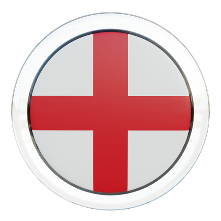 England Flag Glass  3D Icon