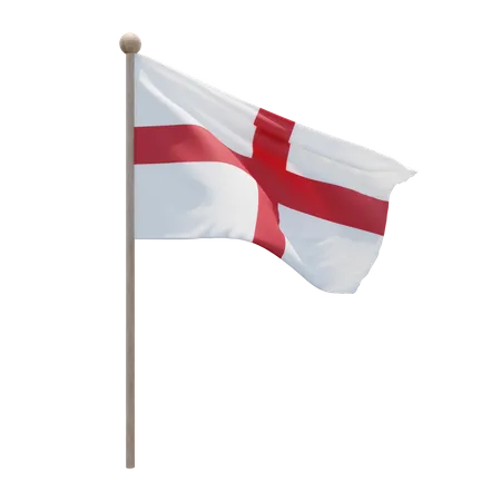 England Flag Pole  3D Flag