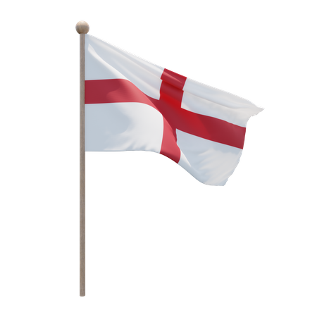 England Flag Pole  3D Flag