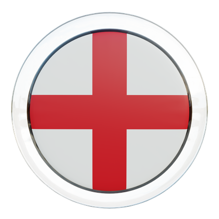England Round Flag  3D Icon
