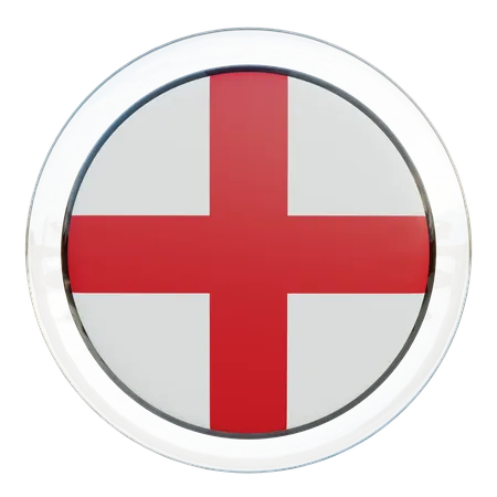 England Round Flag  3D Icon