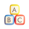 english alphabet 3d illustration