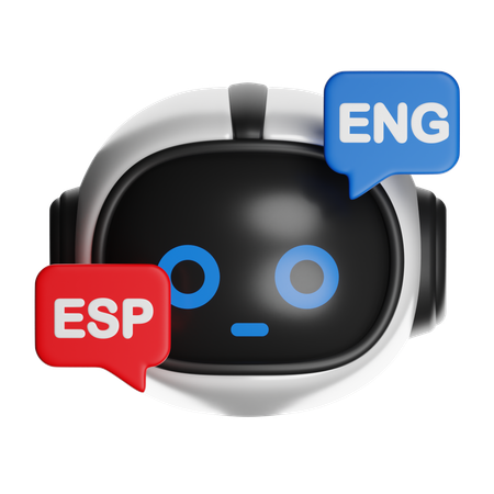 English And Spanish Translator Bot  3D Icon