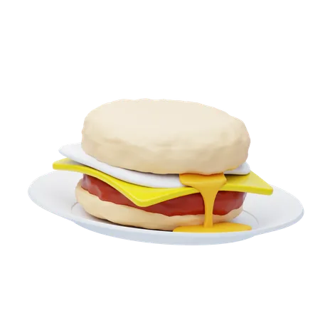 English Muffin  3D Icon
