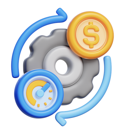 Engranaje del ciclo financiero  3D Icon