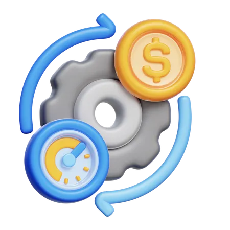 Engranaje del ciclo financiero  3D Icon