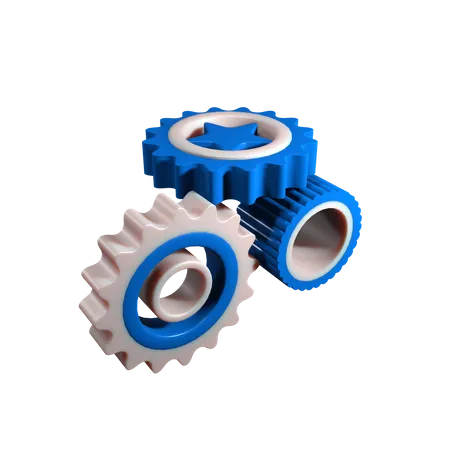 Engranajes y ruedas industriales  3D Icon