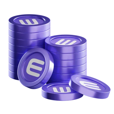 Enj Coin Stacks  3D Icon
