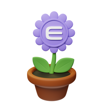 Enj Crypto Plant Pot  3D Icon