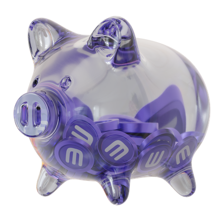 Enjin Coin (ENJ) Clear Glass Piggy Bank 3D Icon