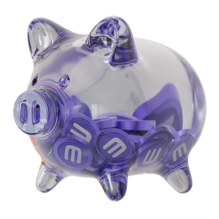 Enjin Coin (ENJ) Clear Glass Piggy Bank 3D Icon