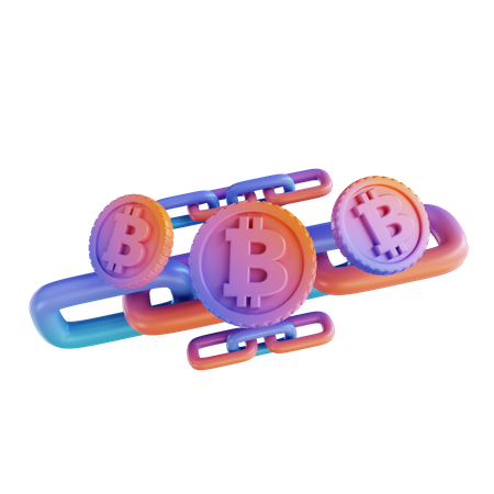 Enlace bitcoin  3D Illustration