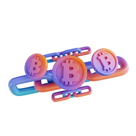 Enlace bitcoin  3D Illustration